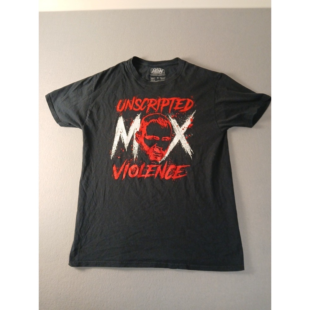 All Elite Wrestling AEW Mens T-shirt - Bloody Mox Unscripted Violence Size M!!